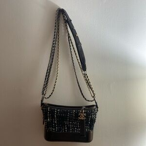 Chanel Gabrielle Mini Chainlink Two
Tone Tweed Cross Body Bag